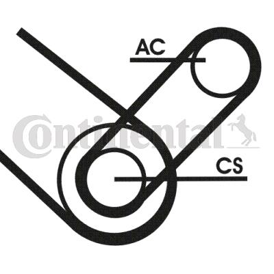 Zestaw paska osprzętu CONTINENTAL CTAM 4PK874 ELAST T1