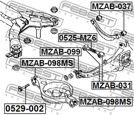 Tuleja wahacza FEBEST MZAB-098MS