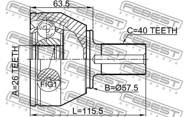 Przegub FEBEST 2110-CA223