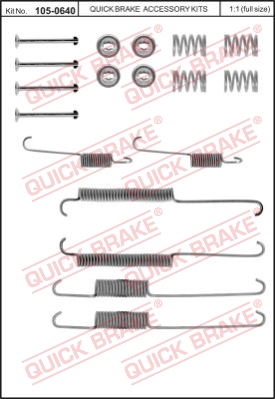 Zestaw dodatków do szczęk hamulcowych QUICK BRAKE 105-0640