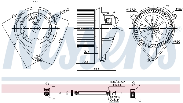 Silnik elektryczny dmuchawy NISSENS 87052