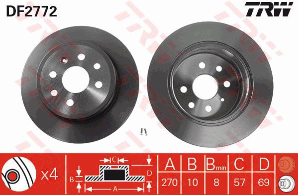 Tarcza hamulcowa TRW DF2772