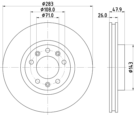 Tarcza hamulcowa HELLA PAGID 8DD 355 120-481