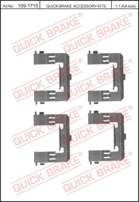 Zestaw akcesoriów montażowych  klocków hamulcowych QUICK BRAKE 109-1715