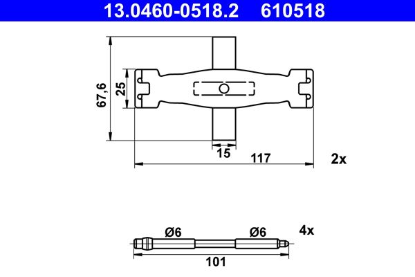 Zestaw akcesoriów montażowych  klocków hamulcowych ATE 13.0460-0518.2