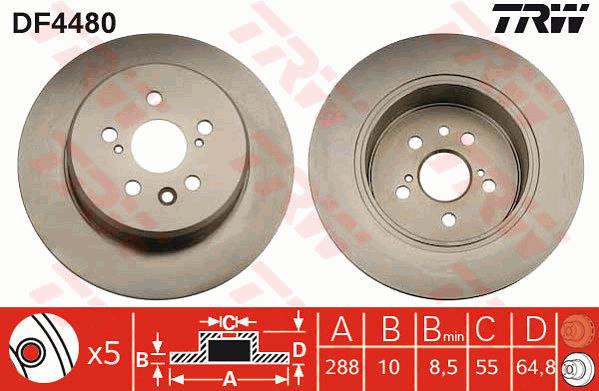 Tarcza hamulcowa TRW DF4480