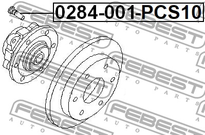 Sworzeń koła FEBEST 0284-001-PCS10