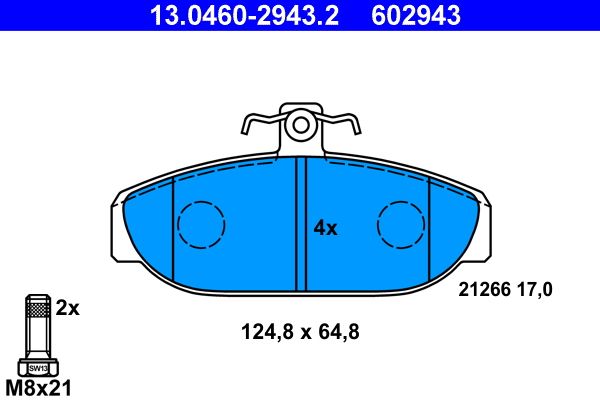 Klocki hamulcowe ATE 13.0460-2943.2