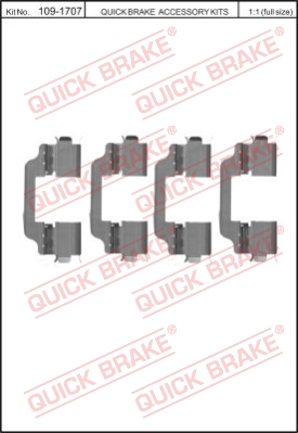 Zestaw akcesoriów montażowych  klocków hamulcowych QUICK BRAKE 109-1707