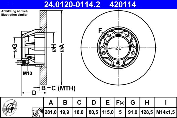 Tarcza hamulcowa ATE 24.0120-0114.2