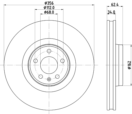 Tarcza hamulcowa HELLA 8DD 355 126-691