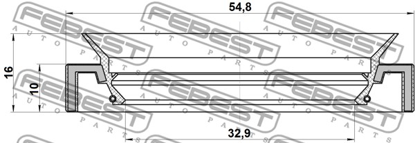 Pierścień uszczelniający półosi FEBEST 95HAY-34551016C