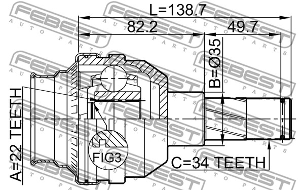 Przegub FEBEST 1111-T200