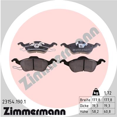 Klocki hamulcowe ZIMMERMANN 23154.190.1