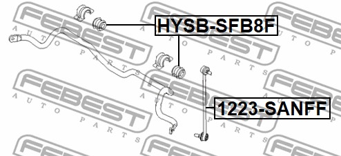 Guma stabilizatora FEBEST HYSB-SFB8F
