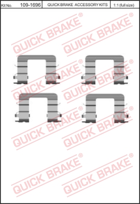 Zestaw akcesoriów montażowych  klocków hamulcowych QUICK BRAKE 109-1696