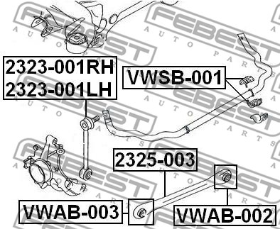 Guma stabilizatora FEBEST VWSB-001