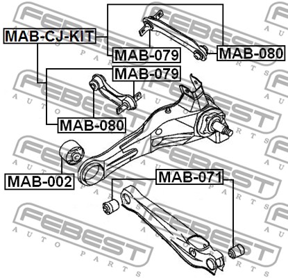 Tuleja wahacza FEBEST MAB-CJ-KIT
