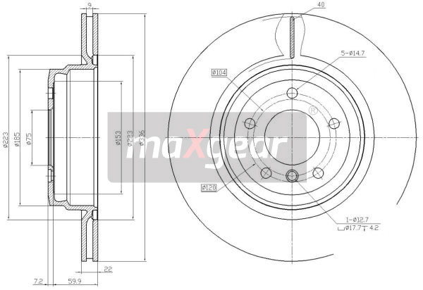 Tarcza hamulcowa MAXGEAR 19-2455