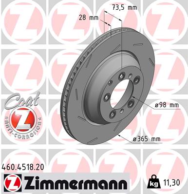 Tarcza hamulcowa ZIMMERMANN 460.4518.20