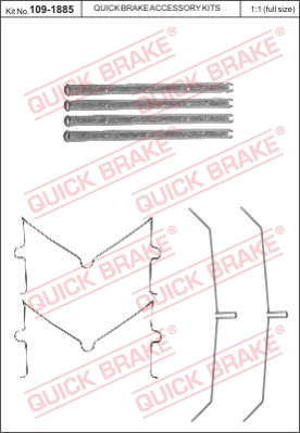 Zestaw akcesoriów montażowych  klocków hamulcowych QUICK BRAKE 109-1885