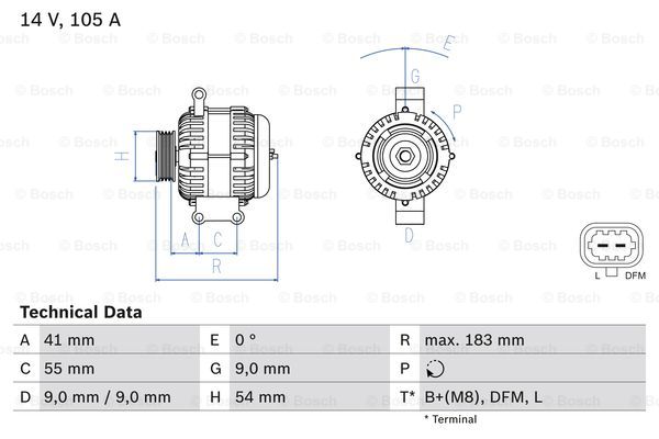Alternator BOSCH 0 986 084 190