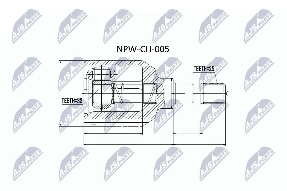 Zestaw przegubu, wał napędowy NTY NPW-CH-005