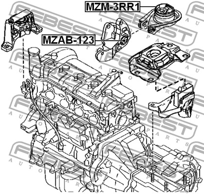 Poduszka silnika FEBEST MZAB-123