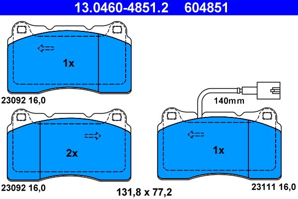 Klocki hamulcowe ATE 13.0460-4851.2