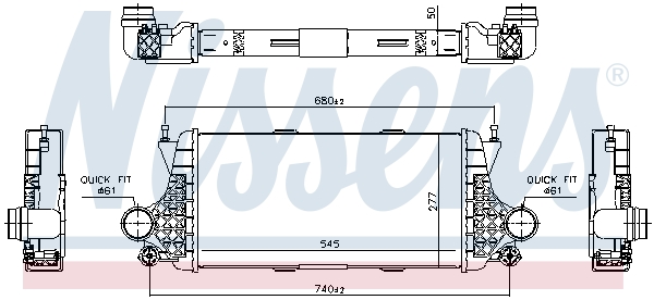Chłodnica powietrza intercooler NISSENS 96332