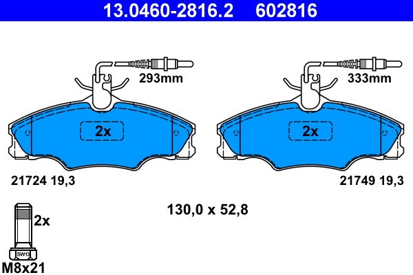 Klocki hamulcowe ATE 13.0460-2816.2