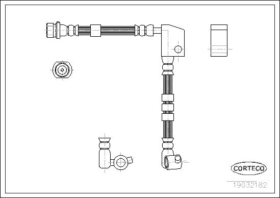 Przewód hamulcowy elastyczny CORTECO 19032182
