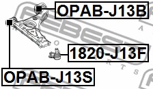 Tuleja wahacza FEBEST OPAB-J13B