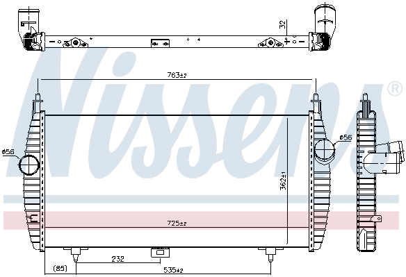 Chłodnica powietrza intercooler NISSENS 96617