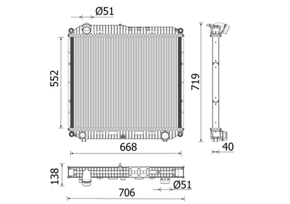 Chłodnica, układ chłodzenia silnika MAHLE CR 2608 000P