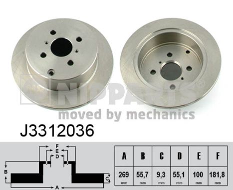Tarcza hamulcowa NIPPARTS J3312036
