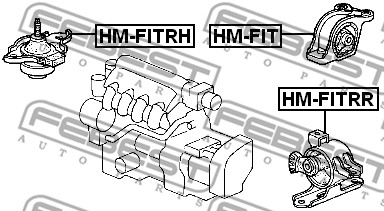 Poduszka automatycznej skrzyni biegów FEBEST HM-FITRR