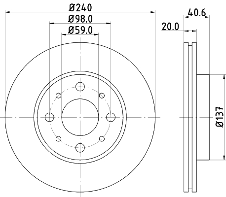 Tarcza hamulcowa HELLA PAGID 8DD 355 109-121