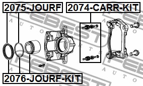 Zestaw naprawczy zacisku hamulcowego FEBEST 2076-JOURF-KIT