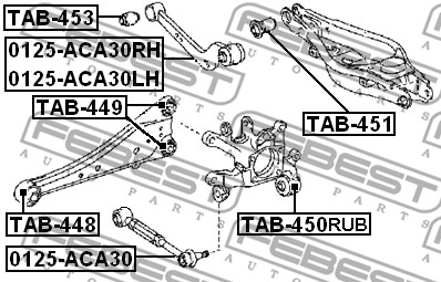 Tuleja wahacza FEBEST TAB-450RUB