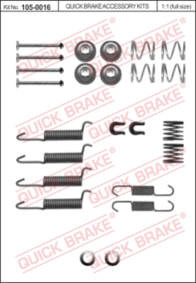 Zestaw montażowy szczęk hamulcowych QUICK BRAKE 105-0016