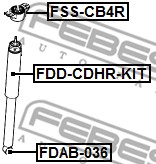 Tuleja montażowa amortyzatora FEBEST FDAB-036