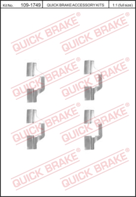 Zestaw akcesoriów montażowych  klocków hamulcowych QUICK BRAKE 109-1749