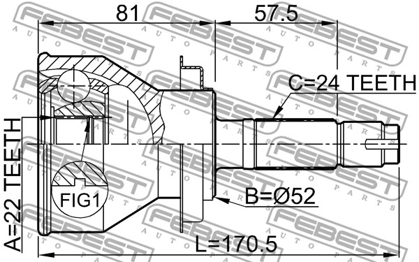 Przegub FEBEST 0110-J210