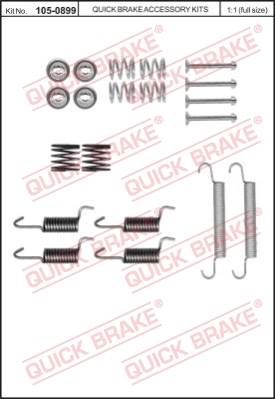 Zestaw montażowy szczęk hamulcowych QUICK BRAKE 105-0899