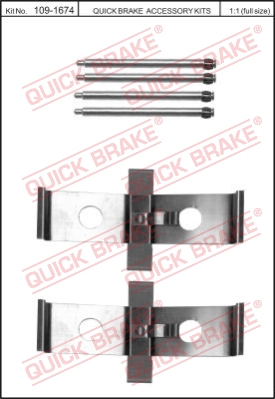 Zestaw akcesoriów montażowych  klocków hamulcowych QUICK BRAKE 109-1674