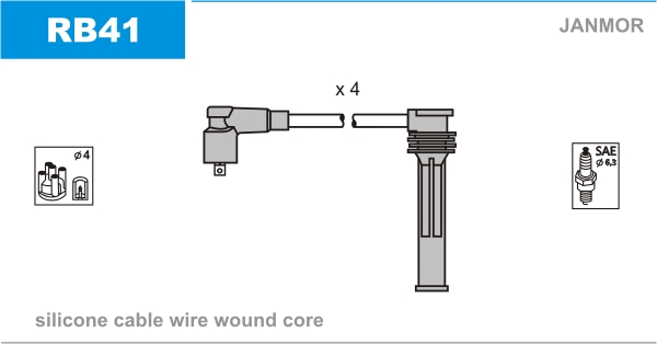 Przewody zapłonowe JANMOR RB41