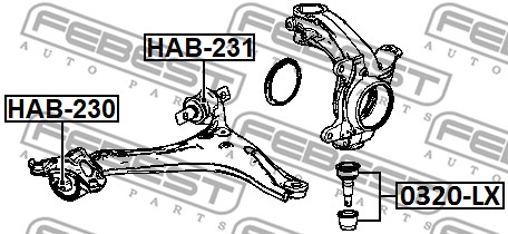 Tuleja wahacza FEBEST HAB-230