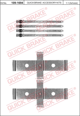 Zestaw akcesoriów montażowych  klocków hamulcowych QUICK BRAKE 109-1694