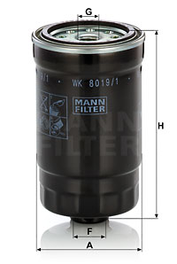 Filtr paliwa MANN-FILTER WK 8019/1